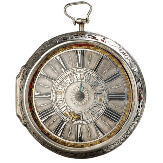 French silver one-handed pair-cased pocket watch Circa 1680