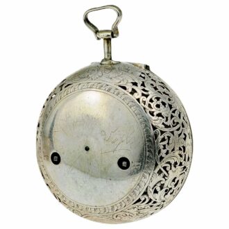 French silver one-handed pair-cased pocket watch Circa 1680