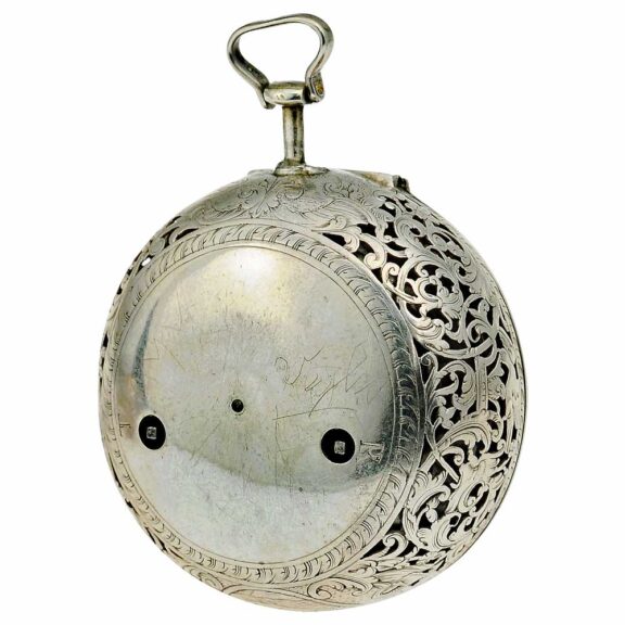 French silver one-handed pair-cased pocket watch Circa 1680 French silver one-handed pair-cased pocket watch Circa 1680