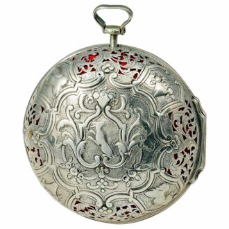 French silver one-handed pair-cased pocket watch Circa 1680