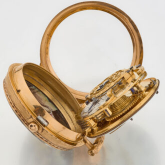 French gold verge watch with a funny erotic scene Circa 1750