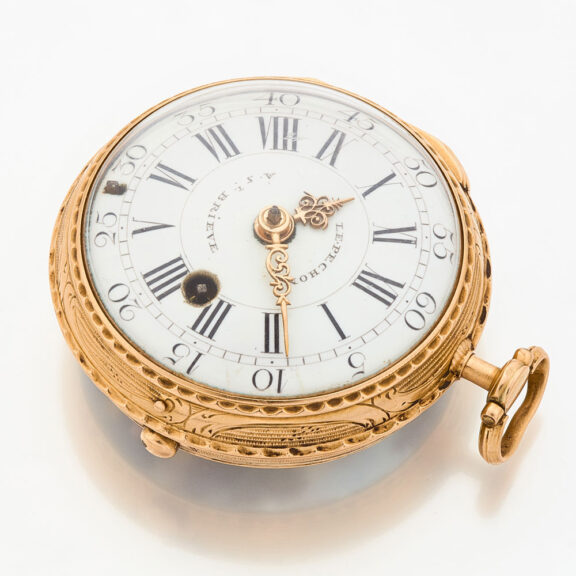 French gold verge watch with a funny erotic scene Circa 1750 French gold verge watch with a funny erotic scene Circa 1750