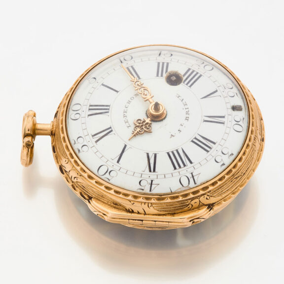 French gold verge watch with a funny erotic scene Circa 1750 French gold verge watch with a funny erotic scene Circa 1750