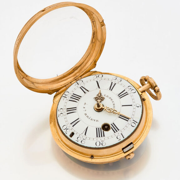 French gold verge watch with a funny erotic scene Circa 1750 French gold verge watch with a funny erotic scene Circa 1750
