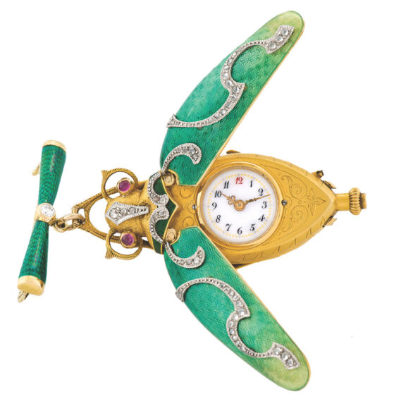 Swiss watch in the form of a beetle with concealed dial Circa 1900