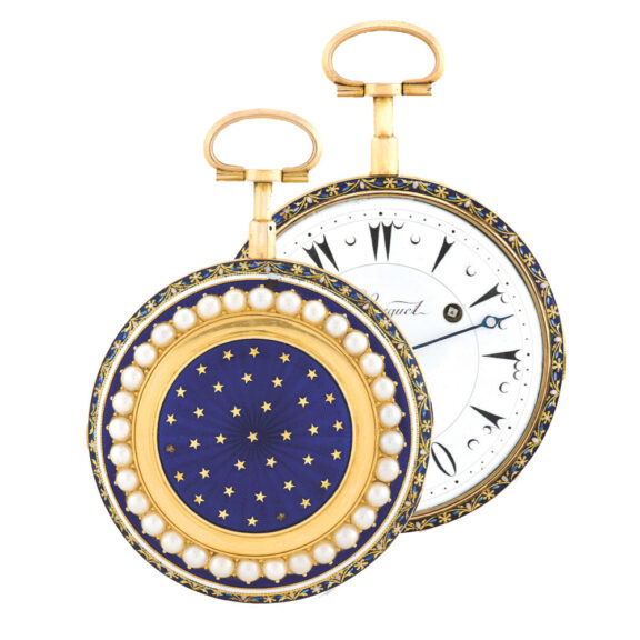 Swiss gold enamel and pearl set pocket watch Circa 1800