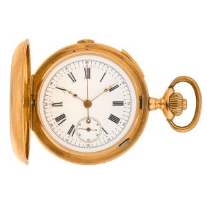 Swiss gold chronograph quarter repeating watch Circa 1890