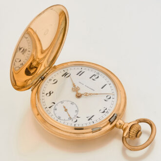 Swiss 14k pink gold hunting cased keyless watch Circa 1900