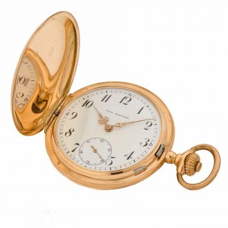 Swiss 14K gold hunting cased keyless lever watch Circa 1900