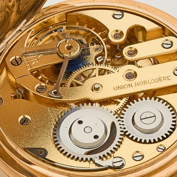 Swiss 14k pink gold hunting cased keyless watch Circa 1900 Swiss 14k pink gold hunting cased keyless watch Circa 1900