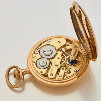 Swiss 14k pink gold hunting cased keyless watch Circa 1900