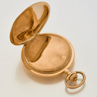 Swiss 14k pink gold hunting cased keyless watch Circa 1900