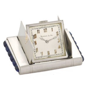 Fine Swiss sapphire set platinum purse watch Circa 1930
