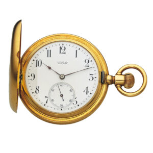 American hunting-cased pocket watch with monogrammed gilt fob Circa 1890