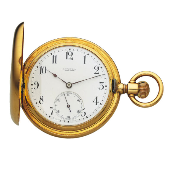 American hunting-cased pocket watch with monogrammed gilt fob Circa 1890