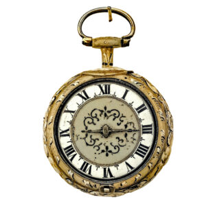 Fine French gold open faced verge pocket watch Circa 1680