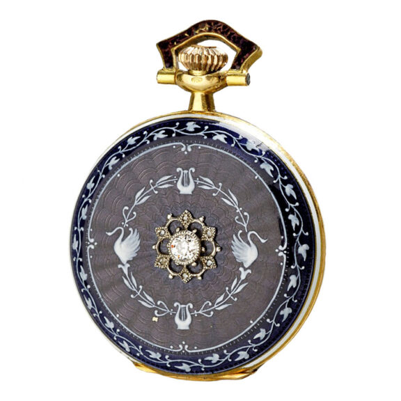 Russian gold, enamel and diamond set watch Circa 1900