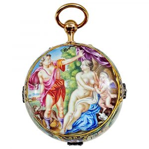 English important gold and enamel verge watch Circa 1710
