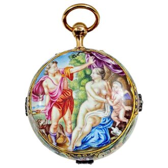 English important gold enamel verge pocket watch Circa 1710