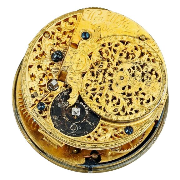 English important gold enamel verge pocket watch Circa 1710 English important gold enamel verge pocket watch Circa 1710
