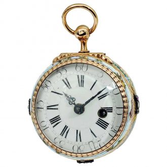 English important gold and enamel verge watch Circa 1710