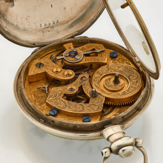 English silver duplex watch with three automatons Circa 1815 English silver duplex watch with three automatons Circa 1815