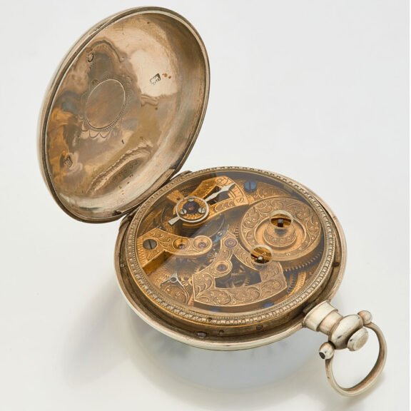 English silver duplex watch with three automatons Circa 1815 English silver duplex watch with three automatons Circa 1815