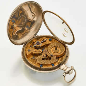 English silver duplex watch with three automatons Circa 1815 English silver duplex watch with three automatons Circa 1815