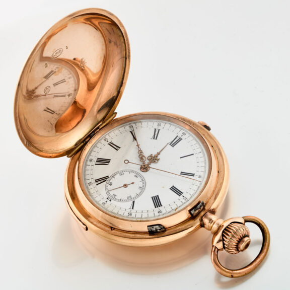 Heavy gold pocket watch repeater and chronograph Circa 1900 Heavy gold pocket watch repeater and chronograph Circa 1900