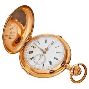 Heavy gold pocket watch repeater and chronograph Circa 1900