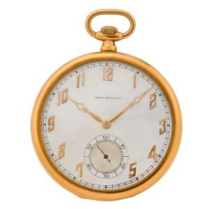 Very flat Swiss 18 carat gold lever pocket watch Circa 1935