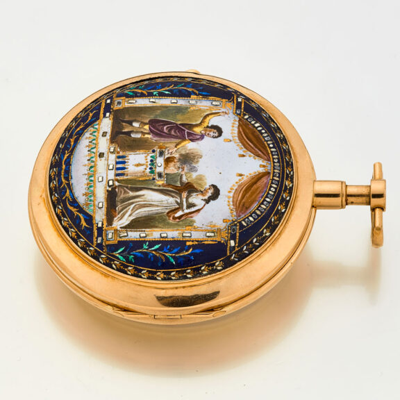 Exquisite French gold enamel quarter repeating watch Circa 1800 Exquisite French gold enamel quarter repeating watch Circa 1800