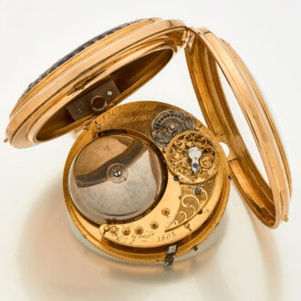 Exquisite French gold enamel quarter repeating watch Circa 1800 Exquisite French gold enamel quarter repeating watch Circa 1800
