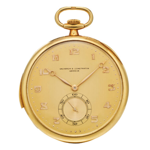 Very rare Swiss gold open faced minute repeater Circa 1940