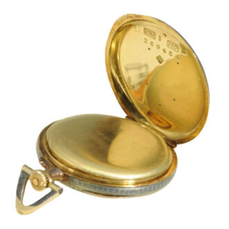 Swiss gold, enamel and diamonds pendant watch Circa 1911