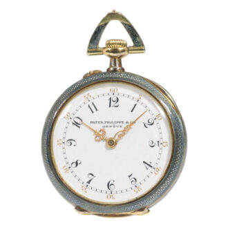 Swiss gold, enamel and diamonds pendant watch Circa 1911