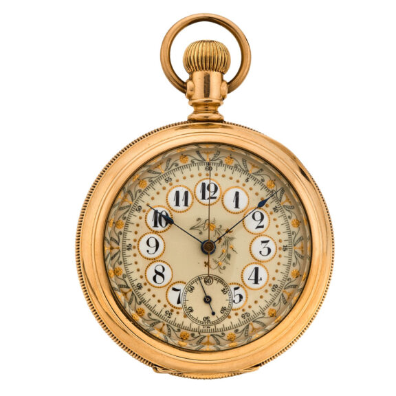 American gold filled engine-turned chronograph Circa 1890