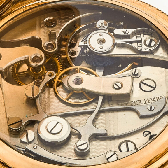 American gold-filled engine turned chronograph Circa 1890 American gold-filled engine turned chronograph Circa 1890