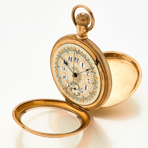 American gold-filled engine turned chronograph Circa 1890 American gold-filled engine turned chronograph Circa 1890