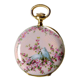 Exquisite Swiss gold and enamel lever watch Circa 1890