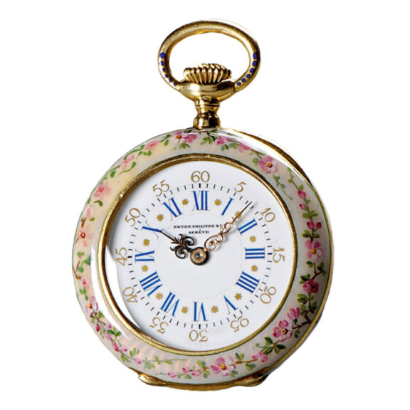 Exquisite Swiss gold and enamel lever watch Circa 1890 Exquisite Swiss gold and enamel lever watch Circa 1890