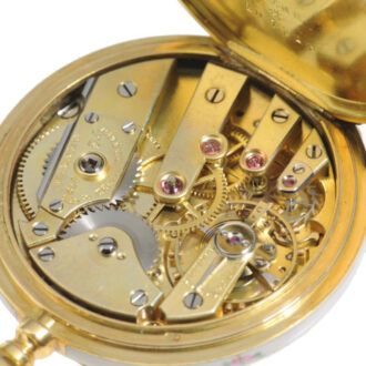 Exquisite Swiss gold and enamel lever watch Circa 1890