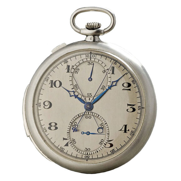 Swiss platinum split second chronograph watch Circa 1923