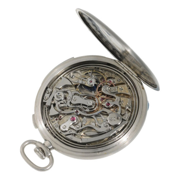 Swiss platinum split second chronograph watch Circa 1923 Swiss platinum split second chronograph watch Circa 1923