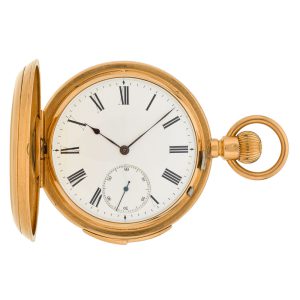 English gold hunting cased minute repeating lever Circa 1885
