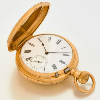English gold hunting cased minute repeating lever Circa 1885