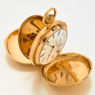 English gold hunting cased minute repeating lever Circa 1885