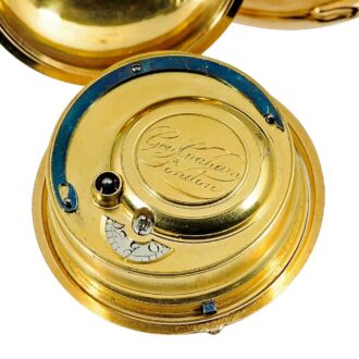 English gold pair cased cylinder pocket watch Circa 1738