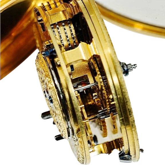 English gold pair cased cylinder pocket watch Circa 1738 English gold pair cased cylinder pocket watch Circa 1738