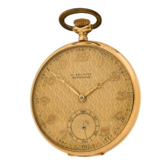 Swiss gold open faced Art Deco lever watch Circa 1934